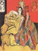 Henri Matisse Two Young Girls the Yellow Dress and the Tartan Dress (mk35) oil painting reproduction